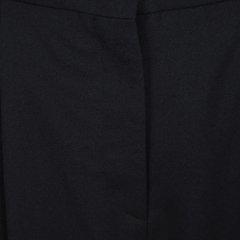 Emilio Pucci Black Wool Pleated High Waist Loose Fit Trousers L For Women - Image 4