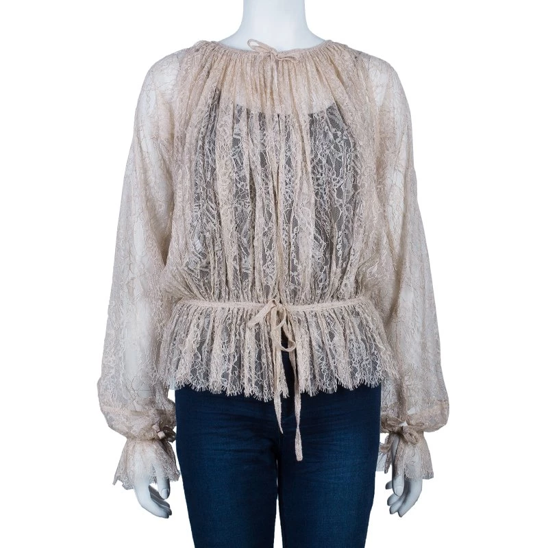 Emilio Pucci Nude Lace Top M For Women - Image 2