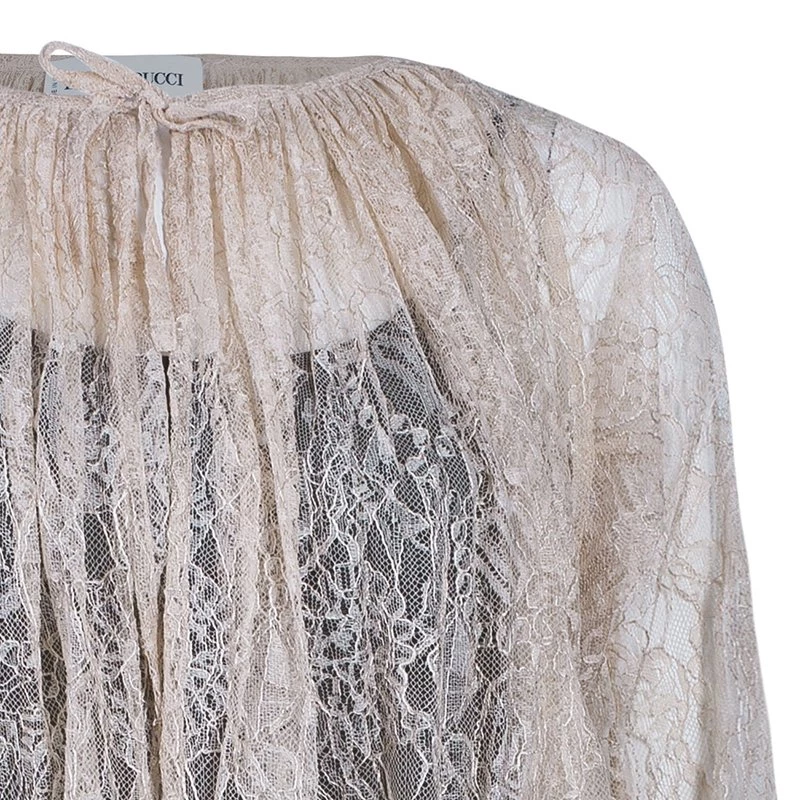 Emilio Pucci Nude Lace Top M For Women - Image 4