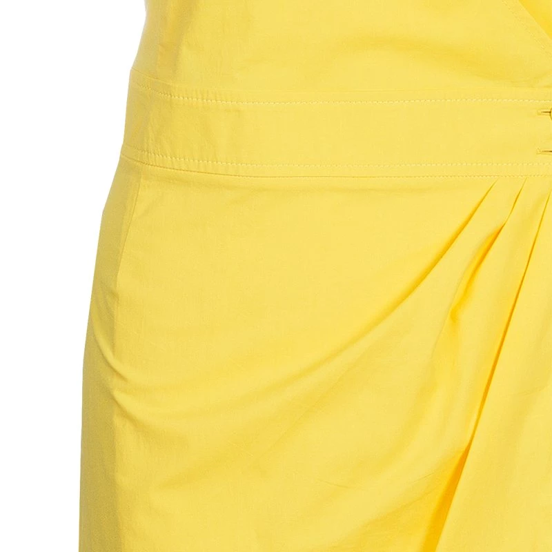 Emilio Pucci Yellow Cotton Wrap Dress L For Women - Image 6