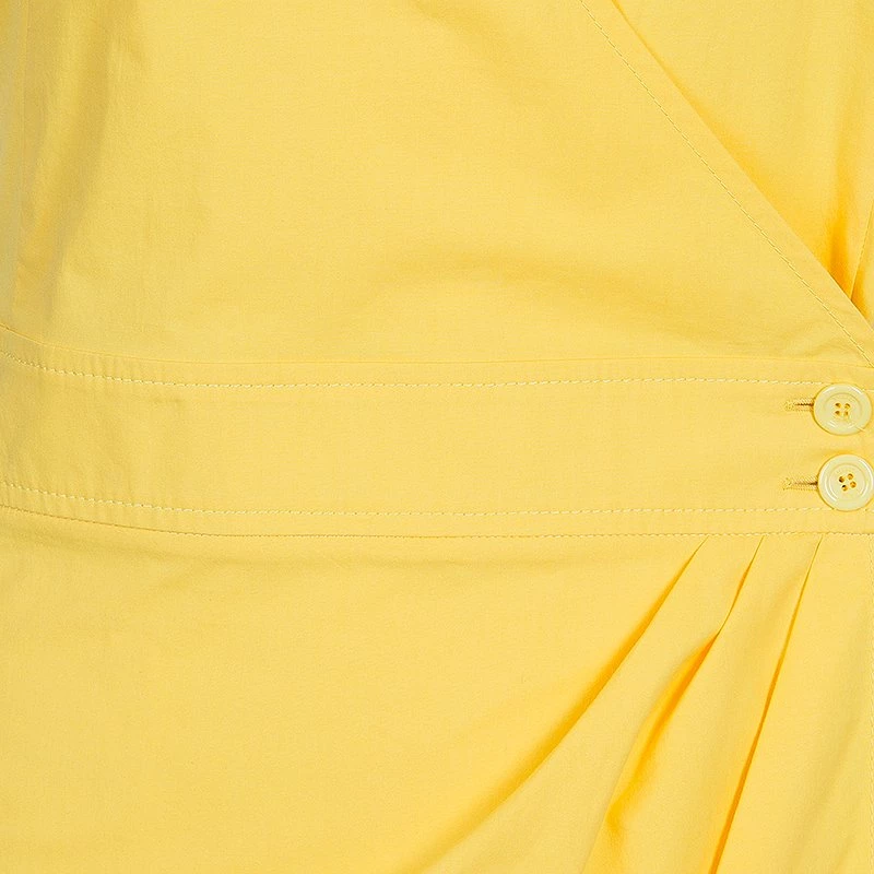Emilio Pucci Yellow Cotton Wrap Dress L For Women - Image 7
