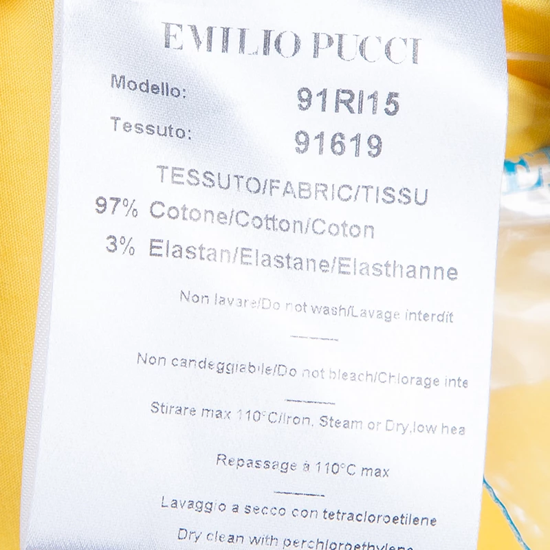 Emilio Pucci Yellow Cotton Wrap Dress L For Women - Image 10