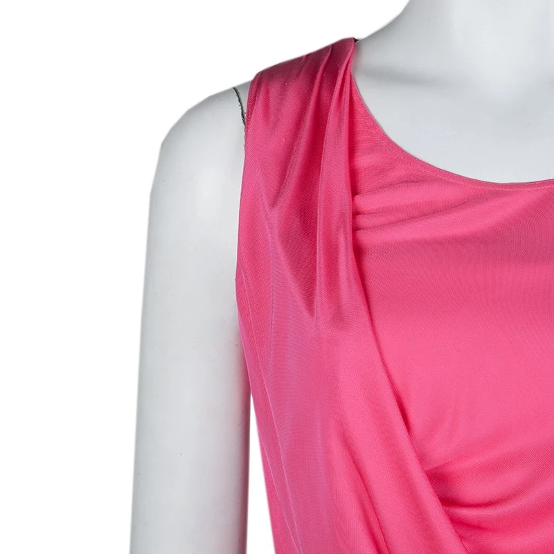 Emilio Pucci Pink Embellished Shoulder Detail Sleeveless Belted Midi Dress S For Women - Image 5