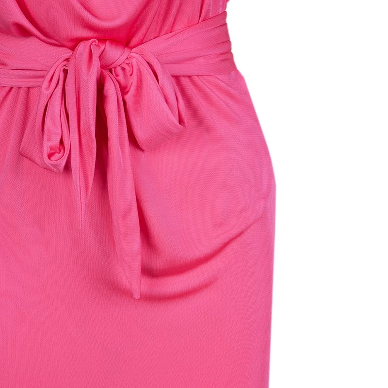 Emilio Pucci Pink Embellished Shoulder Detail Sleeveless Belted Midi Dress S For Women - Image 7