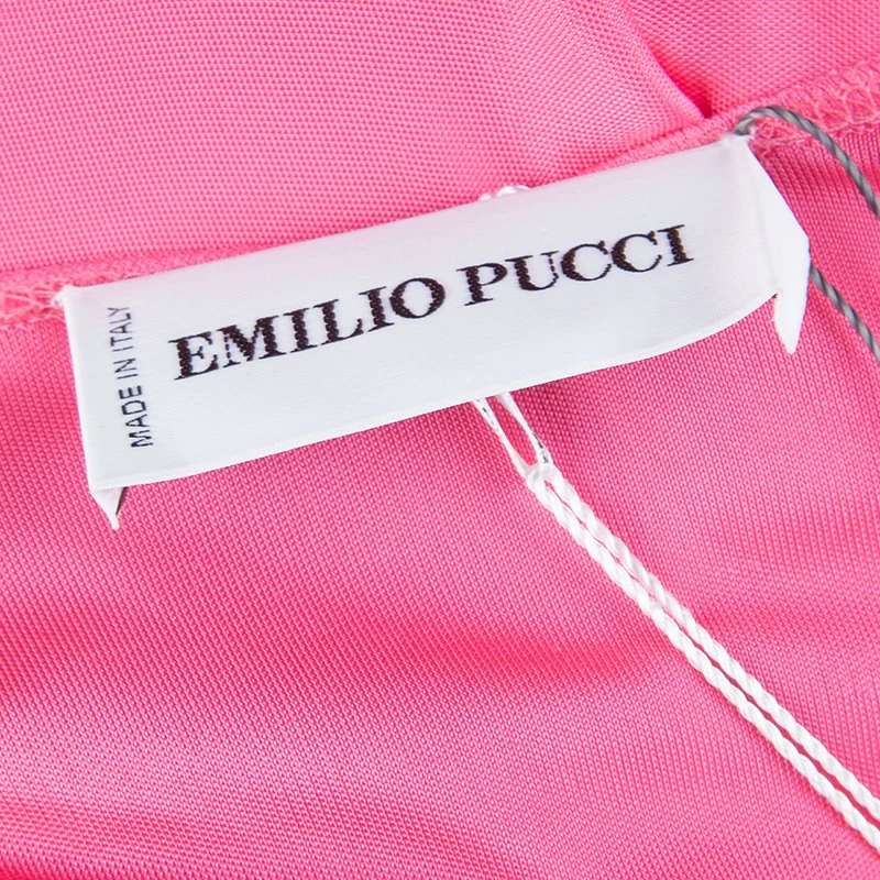 Emilio Pucci Pink Embellished Shoulder Detail Sleeveless Belted Midi Dress S For Women - Image 9