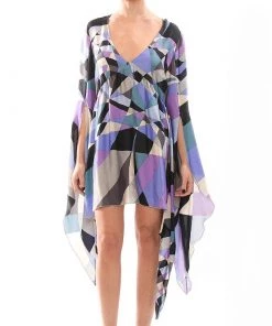 Emilio Pucci Multicolor Silk Kaftan Dress S/M For Women