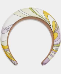 Emilio Pucci Multicolor Printed Satin Hair Band For Women