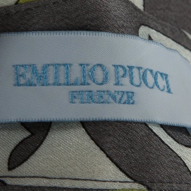 Emilio Pucci Multicolor Printed Silk Long Sleeve Button Front Shirt L For Women - Image 5