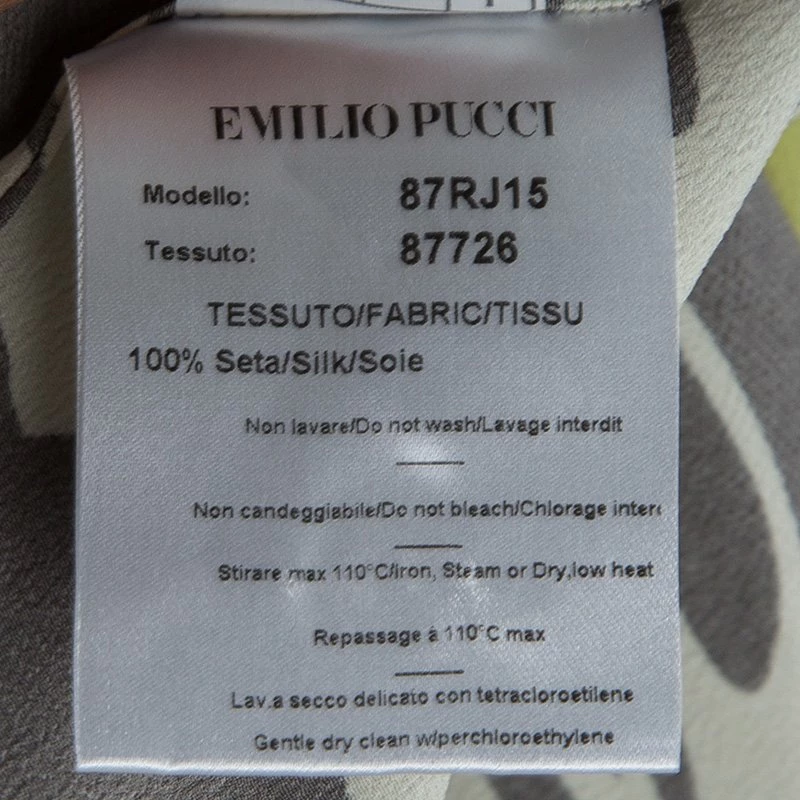 Emilio Pucci Multicolor Printed Silk Long Sleeve Button Front Shirt L For Women - Image 6