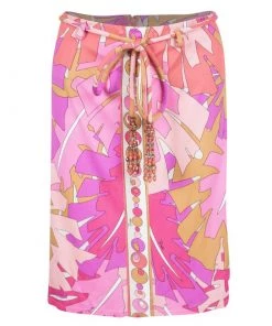 Emilio Pucci Multicolor Printed Belted A-Line Skirt S For Women