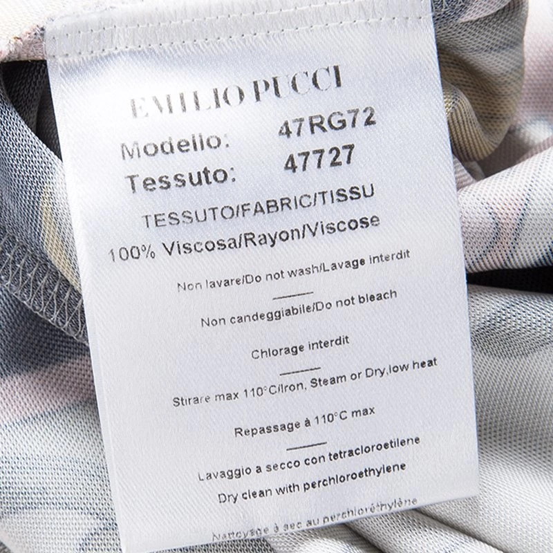 Emilio Pucci Multicolor Printed Drop Waist Detail Long Sleeve Dress M For Women - Image 6