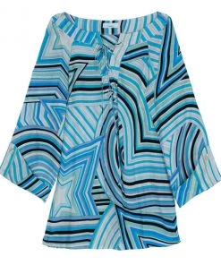 Emilio Pucci Turquoise Long Sleeve Blouse M For Women