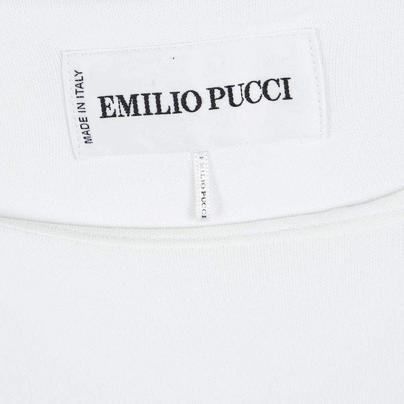 Emilio Pucci White Sequin Embellished Ruched Sleeveless Dress S For Women - Image 5