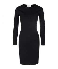 Emilio Pucci Black Wool Blend Cutout Back Detail Long Sleeve Dress M For Women