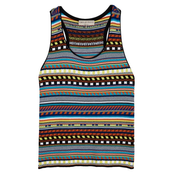 Emilio Pucci Printed Sleeveless Top L For Women