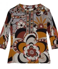 Emilio Pucci Printed Silk Shirt S For Women