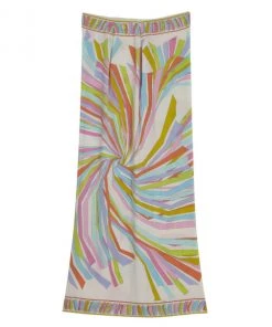 Emilio Pucci Blue Multi Print Maxi Skirt M For Women