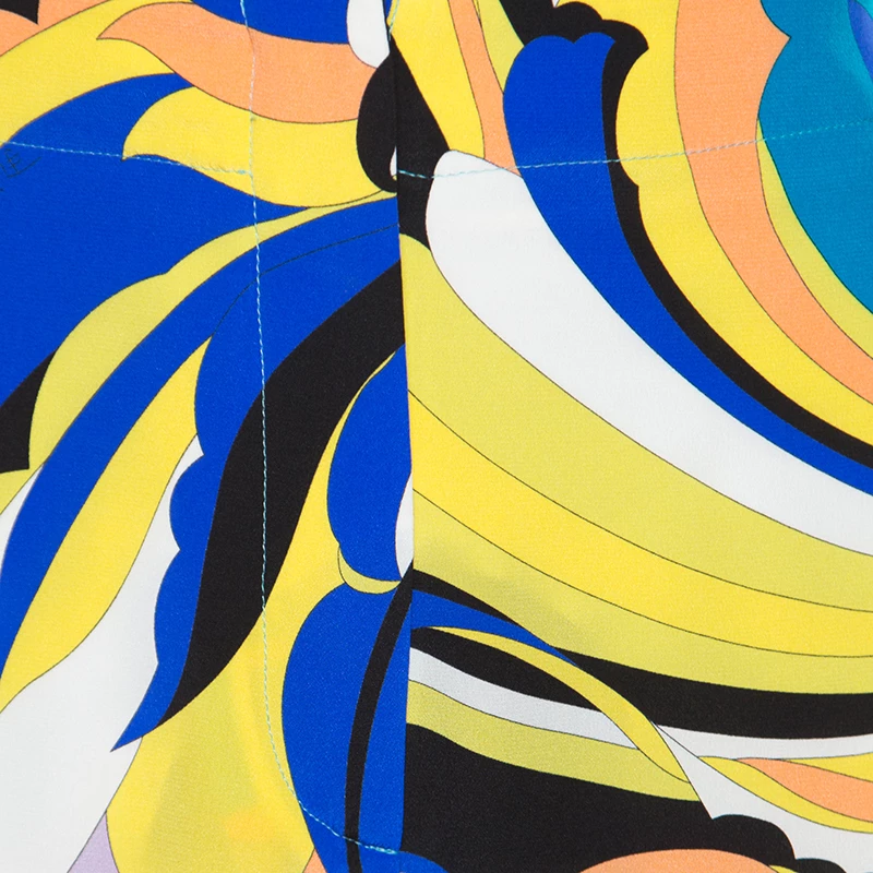 Emilio Pucci Multicolor Floral Printed Silk Wide Leg Pants M For Women - Image 4