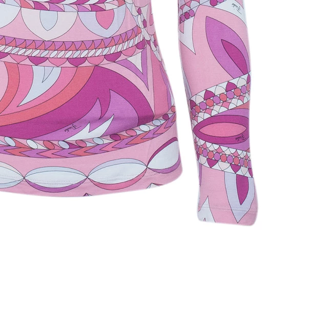 Emilio Pucci Long Sleeve Abstract Print Top M For Women - Image 5