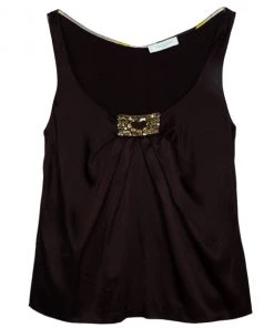 Emilio Pucci Satin Gathered Top M For Women