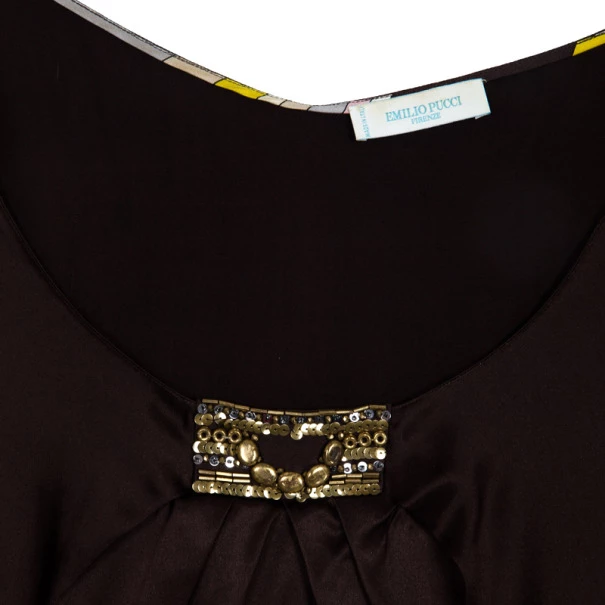 Emilio Pucci Satin Gathered Top M For Women - Image 5