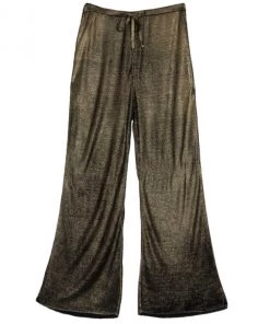 Emilio Pucci Metallic Ribbed Silk-jersey Pants Size L For Women