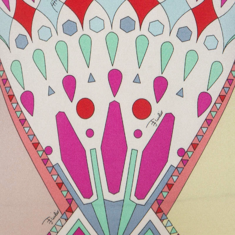 Emilio Pucci Multicolor Signature Print Silk Lace-Up Back Maxi Dress M For Women - Image 4