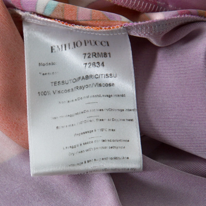 Emilio Pucci Multicolour Classic Print Three Quarter Sleeve Top S For Women - Image 6