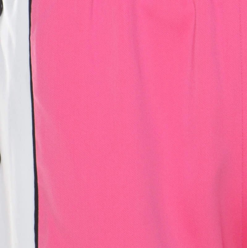 Emilio Pucci Pink Silk Blend Striped Side Seam Snap Button Sweatpants S For Women - Image 4