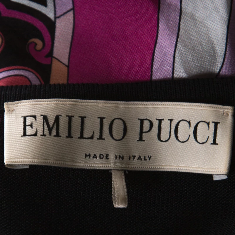 Emilio Pucci Pink & Black Signature Print Silk Sleeveless Top M For Women - Image 5