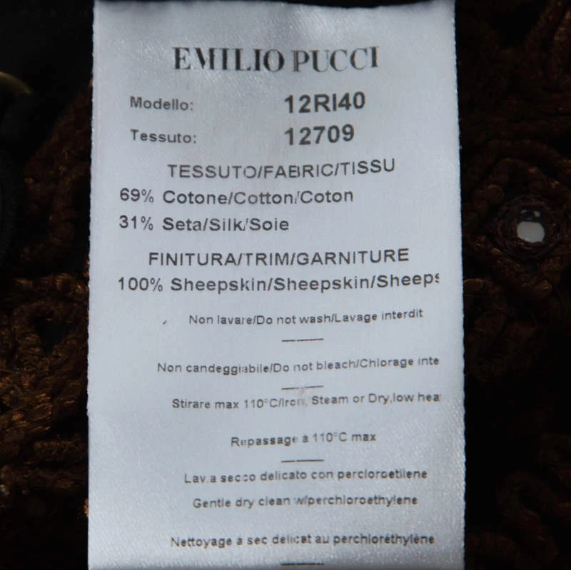 Emilio Pucci Black Mirror Embellished Silk Blend Kaftan Dress S For Women - Image 6