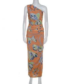 Emilio Pucci Multicolor Printed Jersey One Shoulder Dress S For Women
