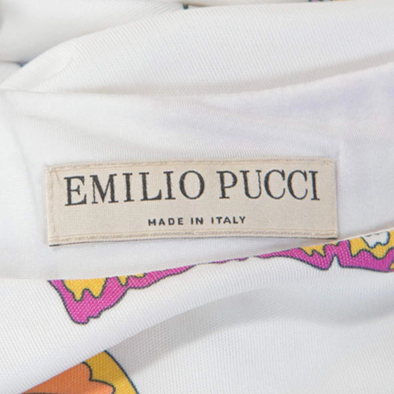 Emilio Pucci White Butterfly Print Knit Tunic Top M For Women - Image 5