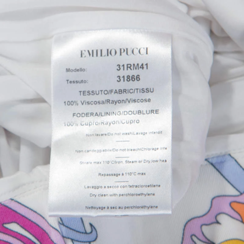 Emilio Pucci White Butterfly Print Knit Tunic Top M For Women - Image 6