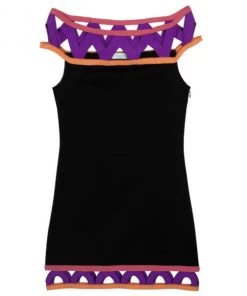 Emilio Pucci Black Color Block Dress M For Women