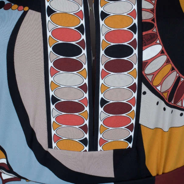 Emilio Pucci Orange Multicolor Belted Tunic Top L For Women - Image 7