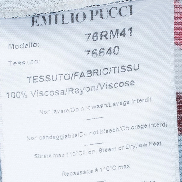 Emilio Pucci Orange Multicolor Belted Tunic Top L For Women - Image 9