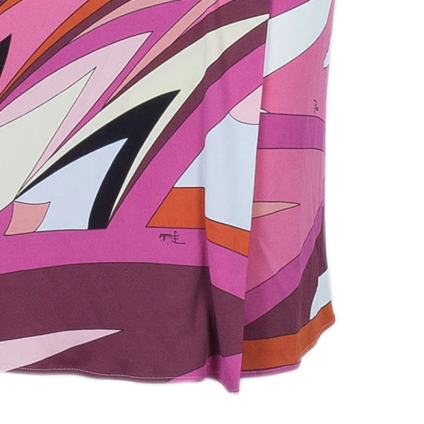 Emilio Pucci Pink Abstract Print Wrap Front Dress S For Women - Image 5
