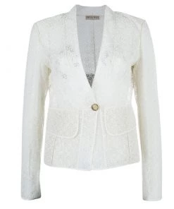 Emilio Pucci White Eyelet Jacket M For Women