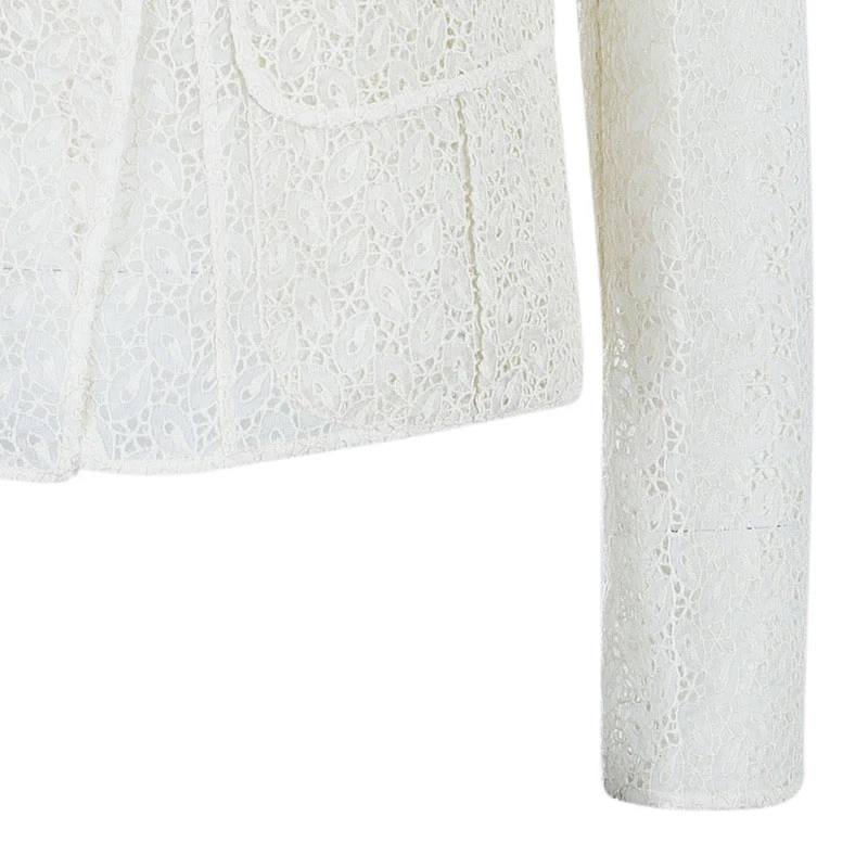 Emilio Pucci White Eyelet Jacket M For Women - Image 5