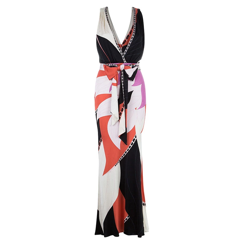 Emilio Pucci Abstract Print Halterneck Dress XS For Women
