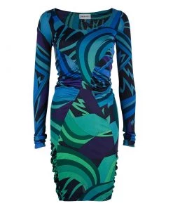 Emilio Pucci Printed Long Sleeve Dress S For Women