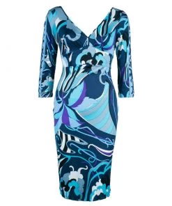 Emilio Pucci Abstract Print Midi Dress S For Women