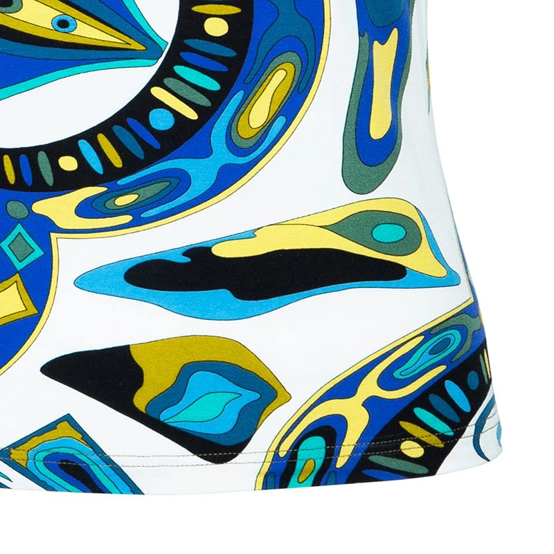 Emilio Pucci Blue Multicolor Print Top M For Women - Image 5