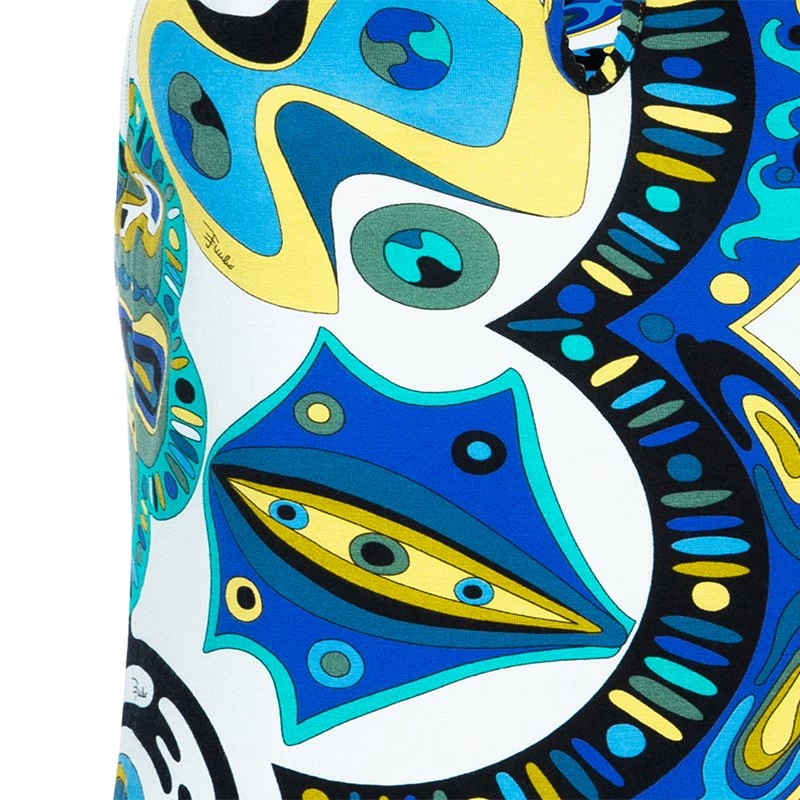 Emilio Pucci Blue Multicolor Print Top M For Women - Image 6