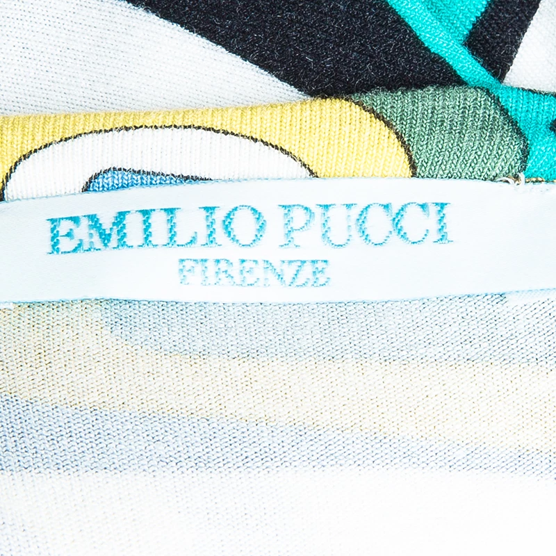 Emilio Pucci Blue Multicolor Print Top M For Women - Image 8