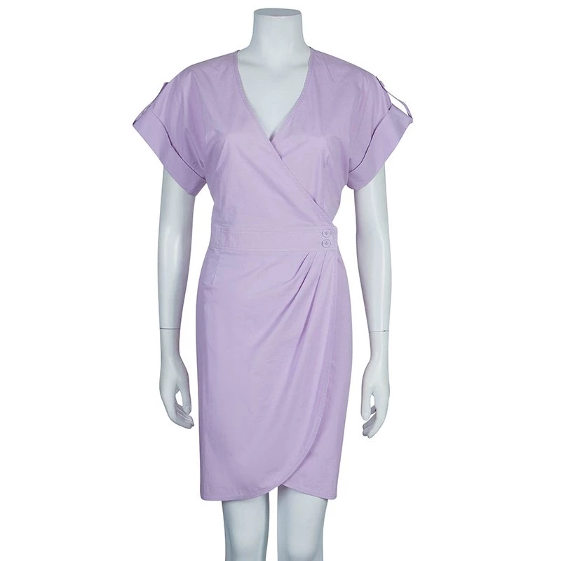 Emilio Pucci Lilac Cotton Wrap Dress M For Women - Image 2