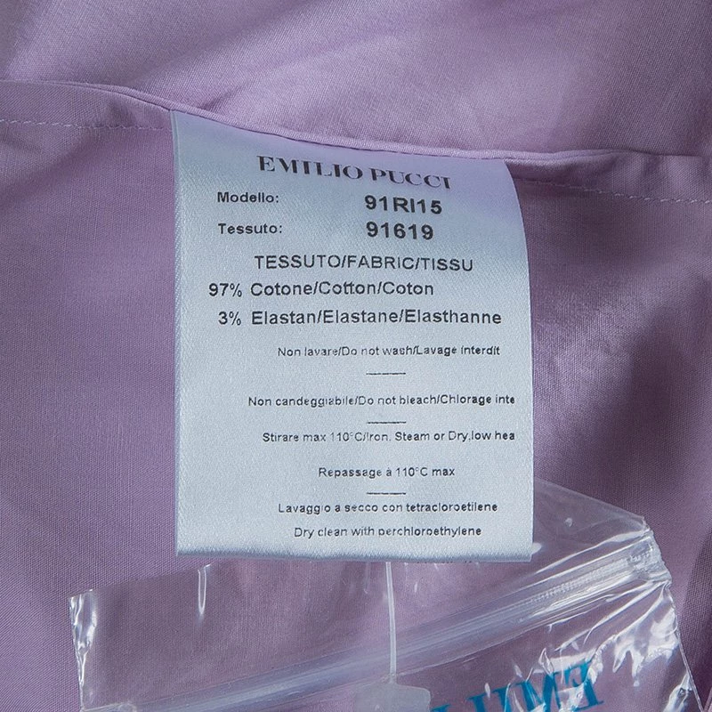 Emilio Pucci Lilac Cotton Wrap Dress M For Women - Image 9
