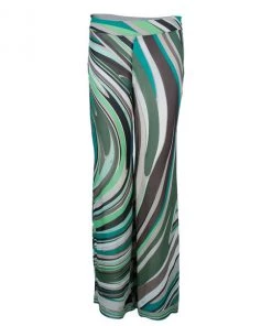 Emilio Pucci Printed Silk Wide Leg Pants M For Women