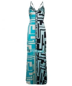 Emilio Pucci Multicolor Silk Maxi Dress M For Women